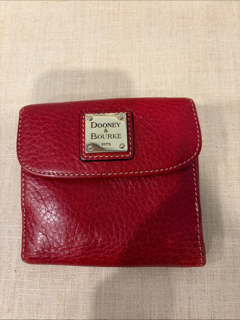 Dooney & Bourke Red Leather Compact Wallet VGUC
